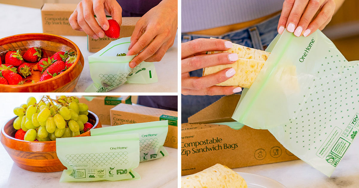 Cleanomic compostable* Zip Bags