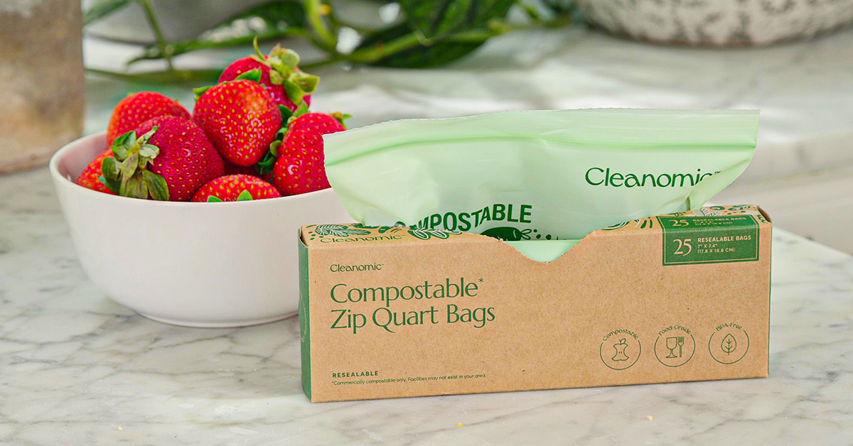Cleanomic compostable* Zip Bags